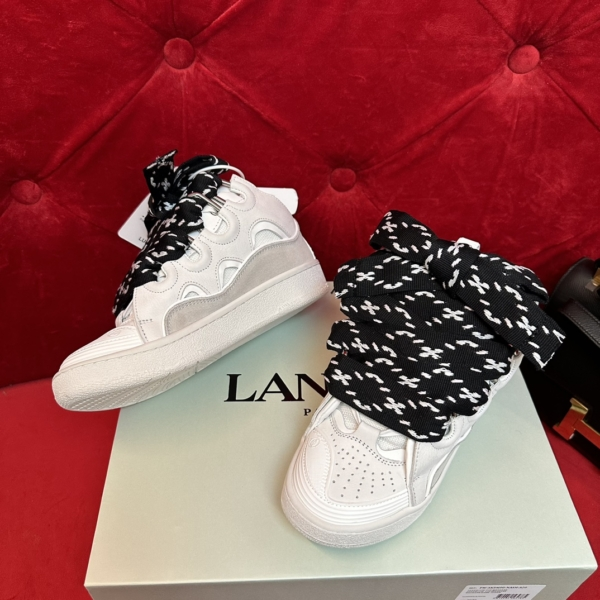 Lanvin Leather Curb White Black