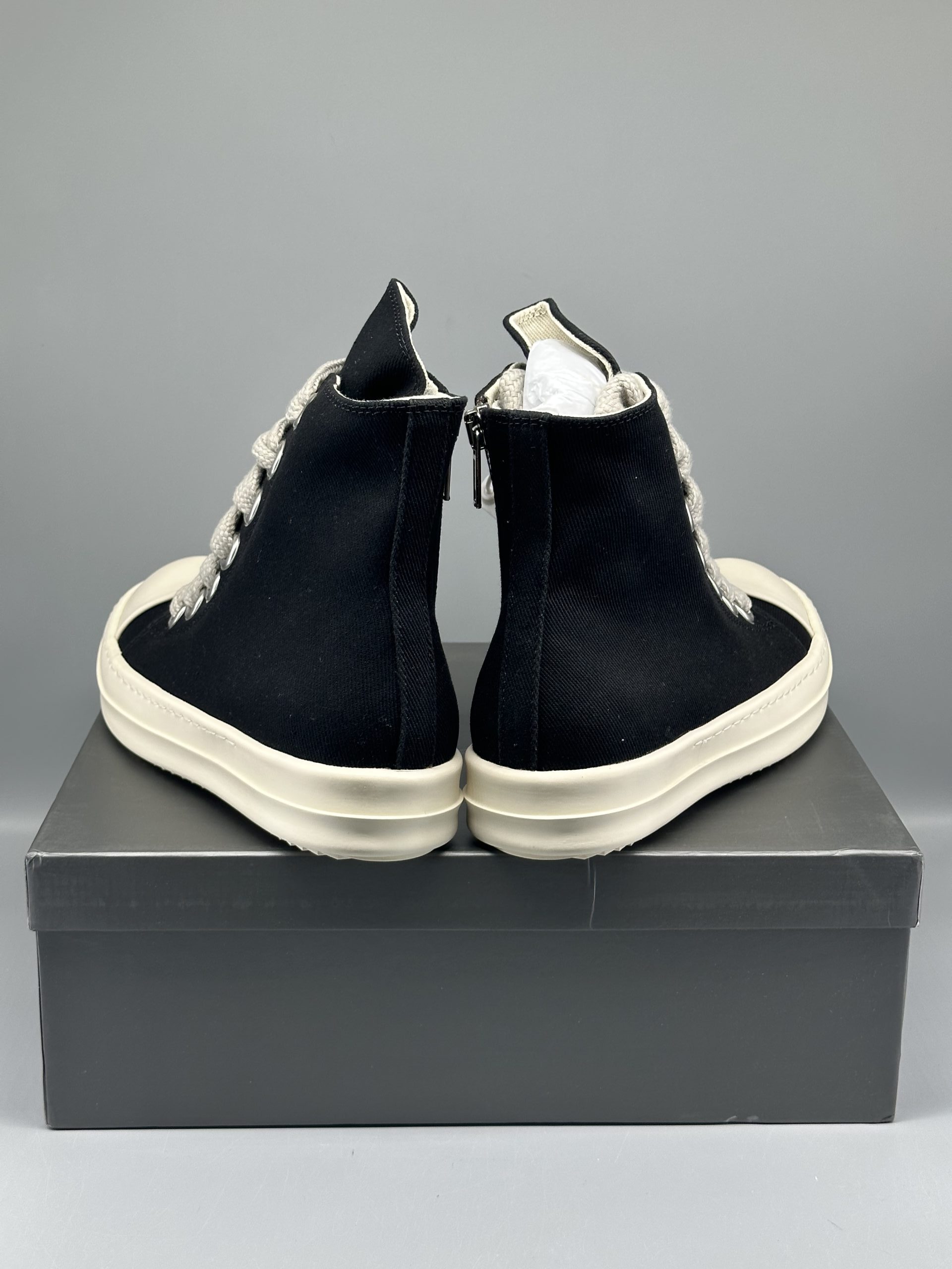 Rick Owens DRKSHDW Fogachine Cotton Megalace High Black Milk DU01B7802 DMW1 911