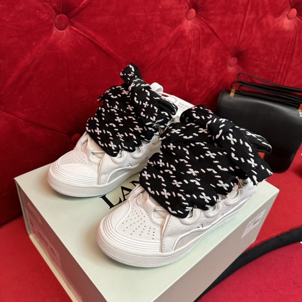 Lanvin Leather Curb White Black