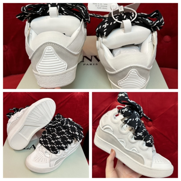 Lanvin Leather Curb White Black