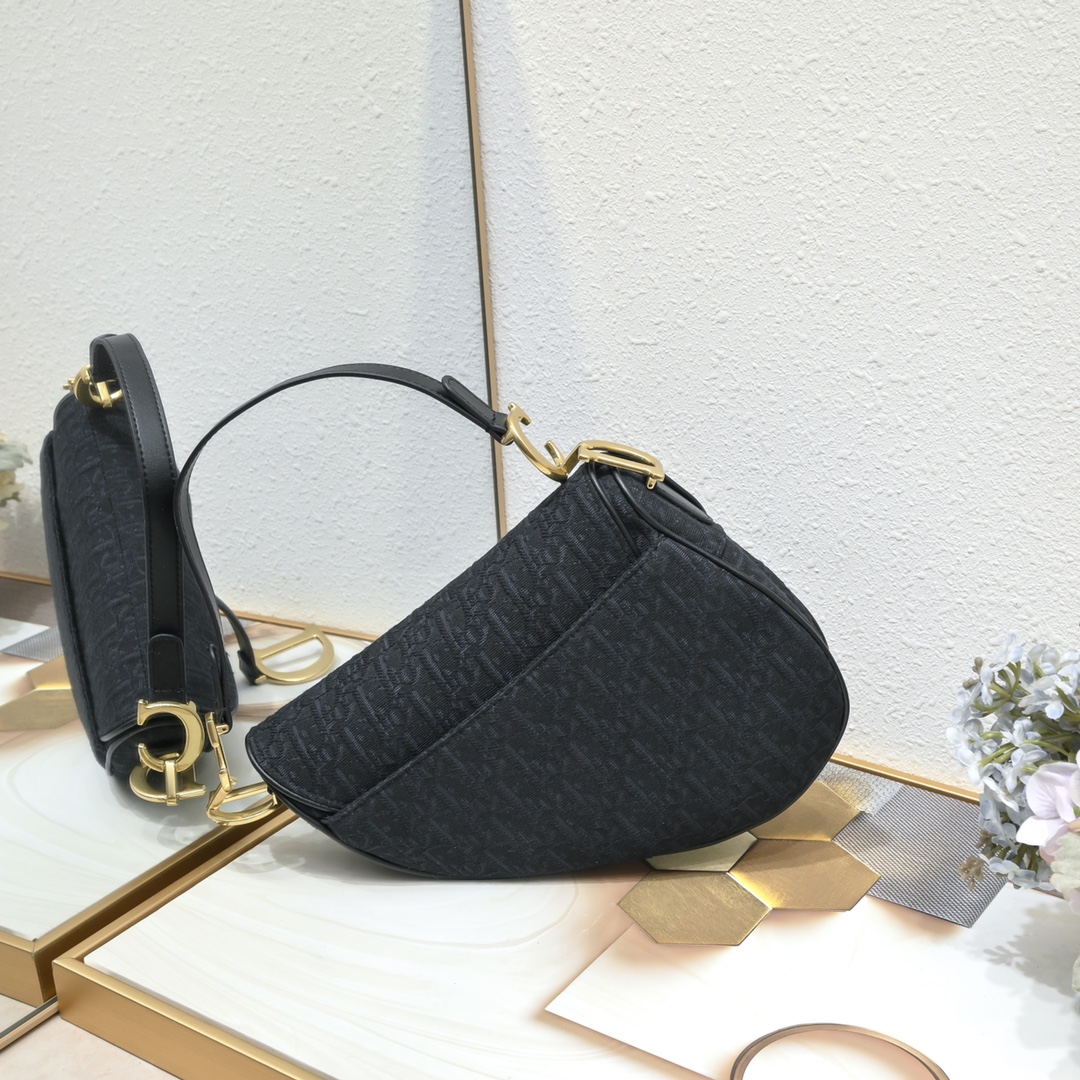D*or Oblique Saddle Bag Black