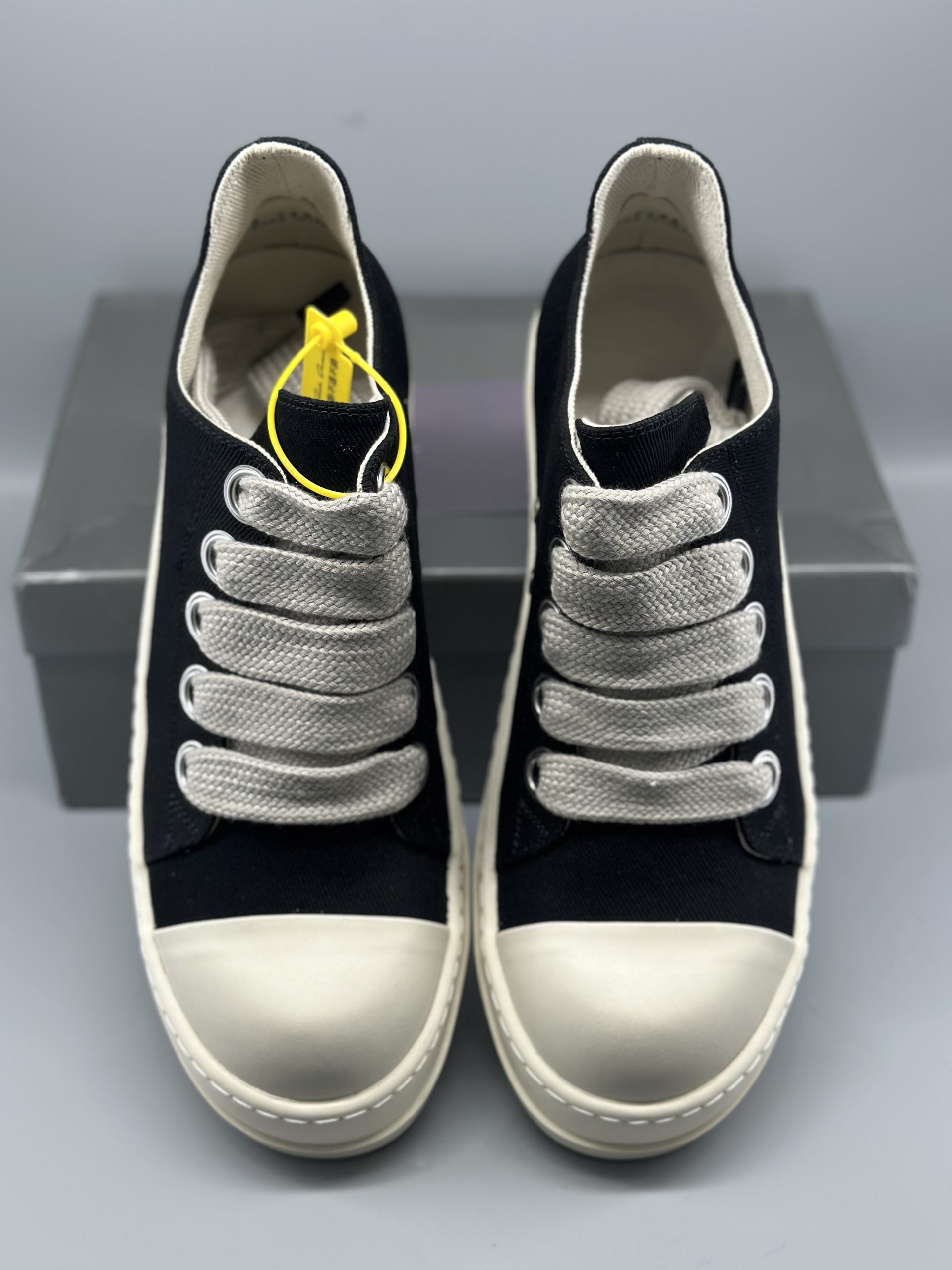 Rick Owens DRKSHDW Fogachine Cotton Megalace Low Black Milk DU01B7802 DMW1 911